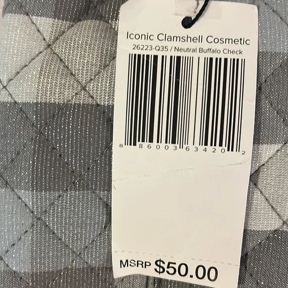 Neutral Buffalo Check Clamshell Cosmetic - Picture 4 of 4